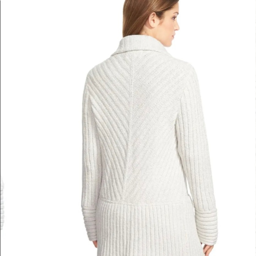 Lucky Brand Women Gray Ribbed Sweater Coat/Jacket - Picture 3 of 4